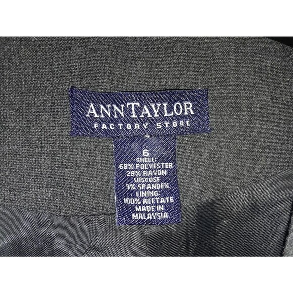 Ann Taylor Blazer Size 6 Gray Suit Jacket Snap Closure Career - Picture 8 of 8